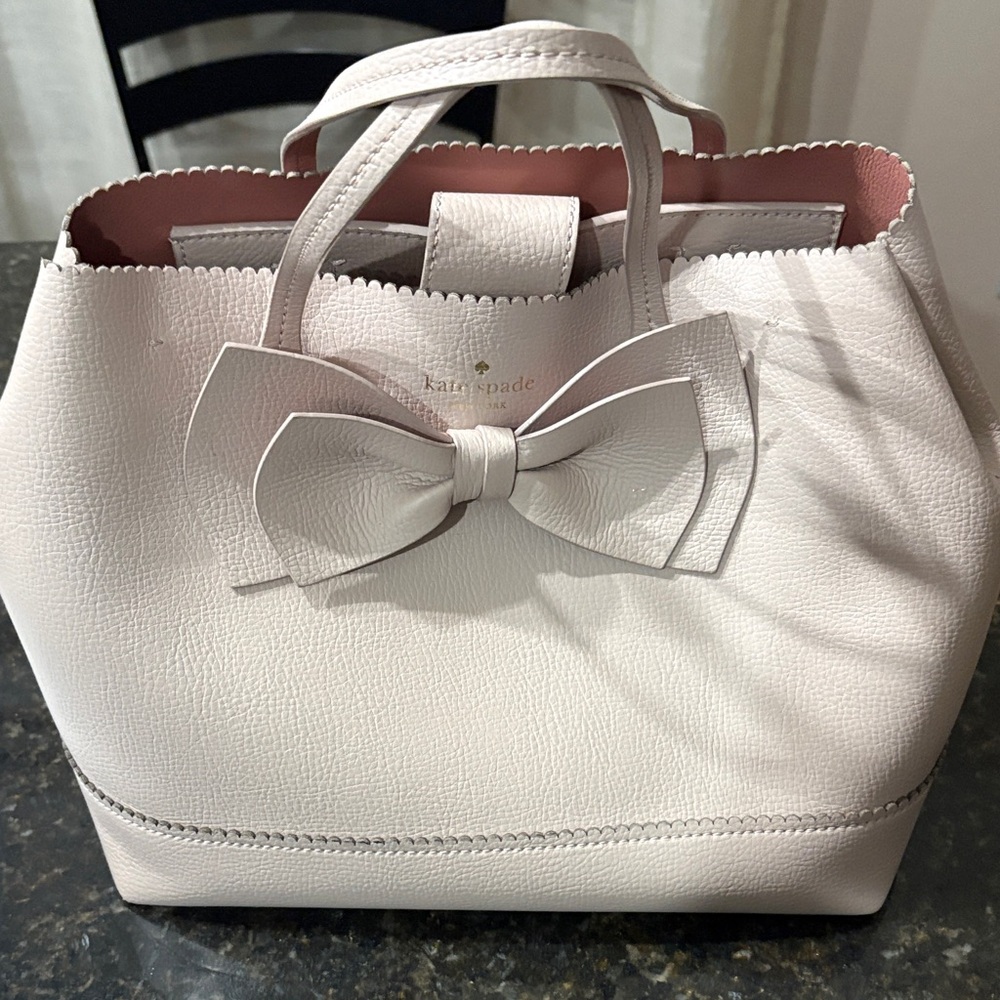 kate spade blush pink bow tote